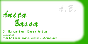 anita bassa business card